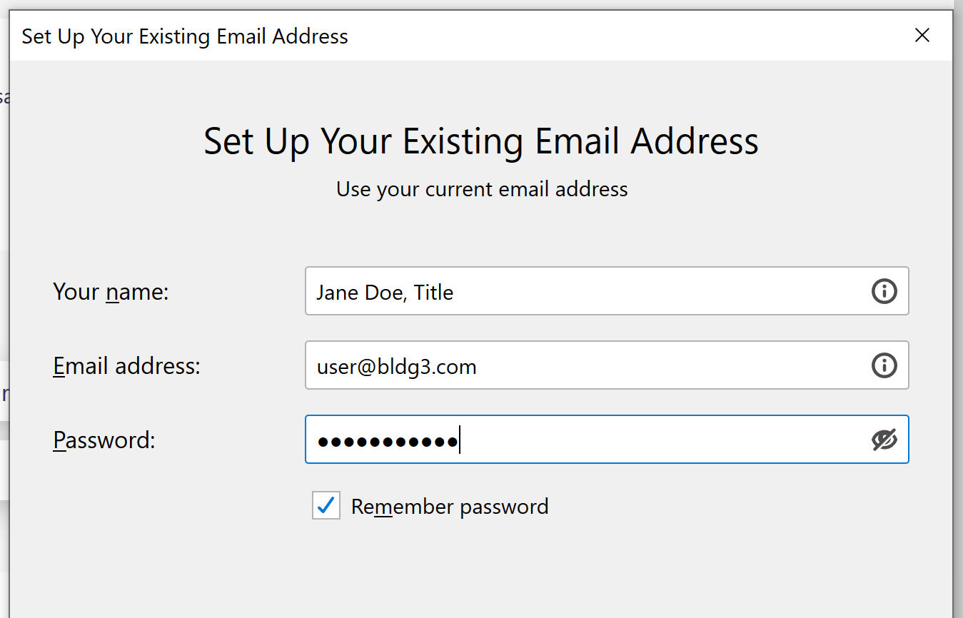 Set up you existing email address